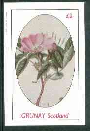 Grunay 1982 Flowers #14 (Rose) imperf deluxe sheet (£2 value) unmounted mint, stamps on flowers, stamps on roses