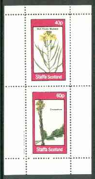 Staffa 1982 Flowers #28 (Wall Flower Mustard & Erucastrum) perf set of 2 values unmounted mint, stamps on flowers    