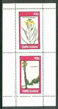 Staffa 1982 Flowers #28 (Wall Flower Mustard & Erucastrum) perf set of 2 values unmounted mint, stamps on flowers