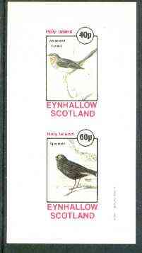 Eynhallow 1982 Birds #24 (Whiskered Fantail & Spectacle Bird) imperf set of 2 values unmounted mint, stamps on birds