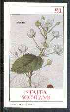 Staffa 1982 Plants #03 (Bramble) imperf  souvenir sheet (Â£1 value) unmounted mint, stamps on flowers, stamps on fruit    