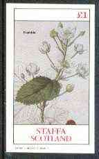 Staffa 1982 Plants #03 (Bramble) imperf  souvenir sheet (Â£1 value) unmounted mint, stamps on flowers, stamps on fruit