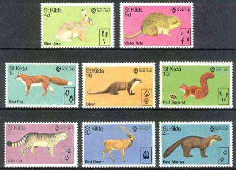 St Kilda 1970 Wildlife (Hare, Squirrel, Vole, Fox, Deer, Pine Marten, Wild Cat & Otter) unmounted mint perf set of 8*