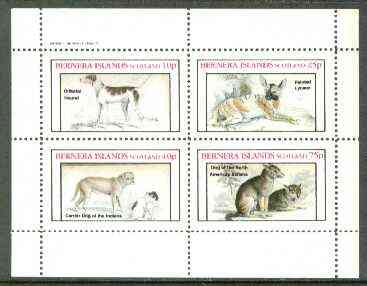 Bernera 1982 Dogs (Oriental, Dog of the Indians, etc) perf set of 4 values unmounted mint, stamps on animals, stamps on dogs   