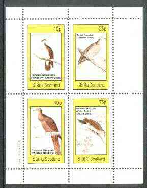 Staffa 1982 Pigeons & Doves perf set of 4 values unmounted mint, stamps on birds, stamps on pigeons