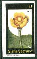 Staffa 1982 Lily imperf  souvenir sheet (Â£1 value) unmounted mint, stamps on flowers    