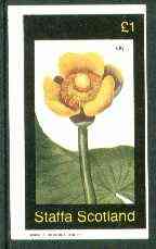 Staffa 1982 Lily imperf  souvenir sheet (£1 value) unmounted mint, stamps on flowers    