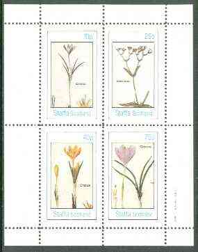 Staffa 1982 Flowers #30 (Crocus x 3 & Valeriana) perf set of 4 values unmounted mint, stamps on flowers    
