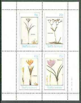 Staffa 1982 Flowers #30 (Crocus x 3 & Valeriana) perf set of 4 values unmounted mint, stamps on flowers