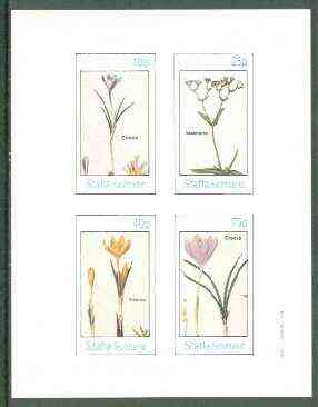 Staffa 1982 Flowers #30 (Crocus x 3 & Valeriana) imperf set of 4 values unmounted mint , stamps on flowers