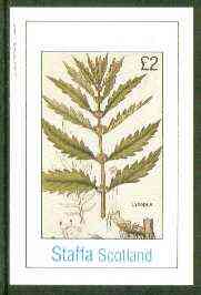 Staffa 1982 Flowers #30 (Lycopus) imperf deluxe sheet (£2 value) unmounted mint, stamps on flowers    