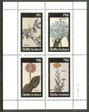Staffa 1982 Flowers #32 (Atragene, Agapanthus, Zinnia & Achillea) perf set of 4 values unmounted mint, stamps on flowers    