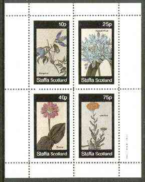 Staffa 1982 Flowers #32 (Atragene, Agapanthus, Zinnia & Achillea) perf set of 4 values unmounted mint, stamps on flowers