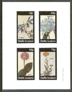 Staffa 1982 Flowers #32 (Atragene, Agapanthus, Zinnia & Achillea) imperf set of 4 values unmounted mint , stamps on flowers