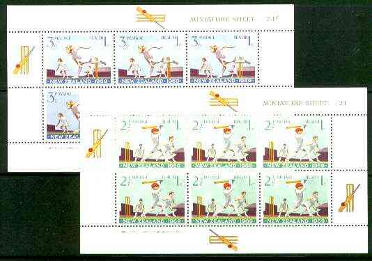 New Zealand 1969 Health - Cricket set of 2 m/sheets unmounted mint SG MS 902, stamps on children, stamps on cricket, stamps on sport