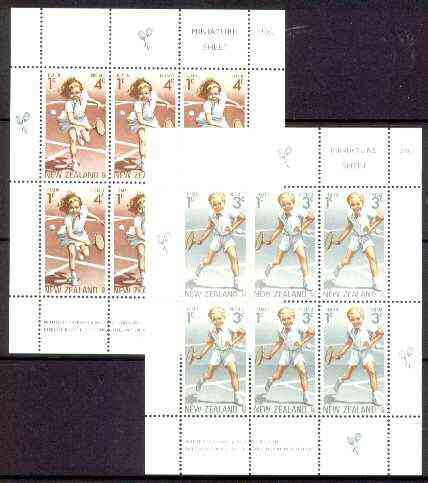 New Zealand 1972 Health - Tennis set of 2 m/sheets unmounted mint, SG MS 989, stamps on tennis, stamps on sport