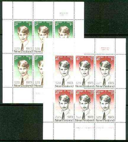 New Zealand 1973 Health - Prince Edward set of 2 m/sheets unmounted mint SG MS 1033, stamps on , stamps on  stamps on royalty