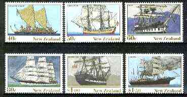 New Zealand 1990 NZ Heritage - 4th issue - Ships perf set of 6 unmounted mint, SG 1541-46*, stamps on ships