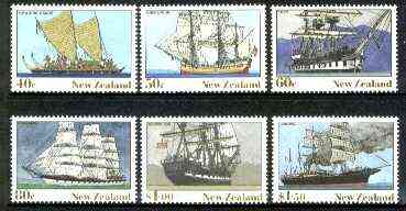 New Zealand 1990 NZ Heritage - 4th issue - Ships perf set of 6 unmounted mint, SG 1541-46*, stamps on , stamps on  stamps on ships