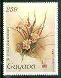 Guyana 1985-89 Orchids Series 2 plate 79 (Sanders' Reichenbachia) 250c unmounted mint, SG 2508*, stamps on orchids, stamps on flowers