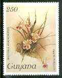 Guyana 1985-89 Orchids Series 2 plate 79 (Sanders Reichenbachia) 250c unmounted mint, SG 2508*, stamps on orchids, stamps on flowers