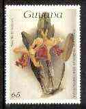 Guyana 1985-89 Orchids Series 1 plate 80 (Sanders Reichenbachia) 65c unmounted mint, unlisted by SG without surcharge*, stamps on orchids, stamps on flowers