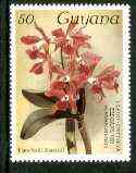 Guyana 1985-89 Orchids Series 2 plate 20 (Sanders' Reichenbachia) 50c unmounted mint, unlisted by SG without surcharge*, stamps on orchids, stamps on flowers