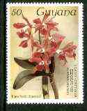 Guyana 1985-89 Orchids Series 2 plate 20 (Sanders Reichenbachia) 50c unmounted mint, unlisted by SG without surcharge*, stamps on orchids, stamps on flowers