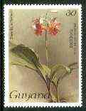 Guyana 1985-89 Orchids Series 2 plate 14 (Sanders' Reichenbachia) 30c unmounted mint, unlisted by SG without surcharge*, stamps on , stamps on  stamps on orchids, stamps on  stamps on flowers