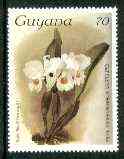 Guyana 1985-89 Orchids Series 2 plate 17 (Sanders Reichenbachia) 70c unmounted mint, unlisted by SG without surcharge*, stamps on orchids, stamps on flowers