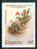 Guyana 1985-89 Orchids Series 1 plate 13 (Sanders' Reichenbachia) 100c (with wmk) unmounted mint, unlisted by SG without surcharge*, stamps on , stamps on  stamps on orchids, stamps on  stamps on flowers