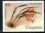 Guyana 1985-89 Orchids Series 1 plate 40 (Sanders' Reichenbachia) 100c (with wmk) unmounted mint, unlisted by SG without surcharge*, stamps on , stamps on  stamps on orchids, stamps on  stamps on flowers