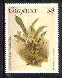Guyana 1985-89 Orchids Series 1 plate 53 (Sanders Reichenbachia) 50c (with wmk) unmounted mint, unlisted by SG without surcharge*, stamps on orchids, stamps on flowers