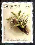 Guyana 1985-89 Orchids Series 1 plate 24 (Sanders Reichenbachia) 50c (with wmk) unmounted mint, unlisted by SG without surcharge*, stamps on orchids, stamps on flowers