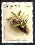 Guyana 1985-89 Orchids Series 1 plate 24 (Sanders' Reichenbachia) 50c (with wmk) unmounted mint, unlisted by SG without surcharge*, stamps on orchids, stamps on flowers