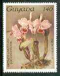 Guyana 1985-89 Orchids Series 2 plate 34 (Sanders' Reichenbachia) 140c unmounted mint, unlisted by SG without surcharge*, stamps on orchids, stamps on flowers