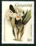 Guyana 1985-89 Orchids Series 1 plate 93 (Sanders' Reichenbachia) 80c unmounted mint, unlisted by SG without surcharge*, stamps on , stamps on  stamps on orchids, stamps on  stamps on flowers