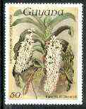Guyana 1985-89 Orchids Series 1 plate 22 (Sanders Reichenbachia) 50c (with wmk) unmounted mint, unlisted by SG without surcharge*, stamps on orchids, stamps on flowers