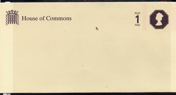 Great Britain - House of Commons DL size (110 x 220) printed envelope unused and pristine, stamps on parliament, stamps on constitutions