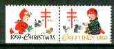 Cinderella - United States 1959 Christmas TB Seal se-tenant pair unmounted mint, stamps on cinderella, stamps on christmas, stamps on tb, stamps on diseases