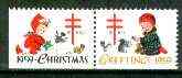 Cinderella - United States 1959 Christmas TB Seal se-tenant pair unmounted mint, stamps on , stamps on  stamps on cinderella, stamps on christmas, stamps on tb, stamps on diseases