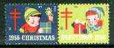 Cinderella - United States 1955 Christmas TB Seal se-tenant pair unmounted mint, stamps on , stamps on  stamps on cinderella, stamps on christmas, stamps on tb, stamps on diseases