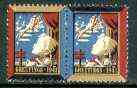 Cinderella - United States 1943 Christmas TB Seal se-tenant pair unmounted mint, stamps on cinderella, stamps on christmas, stamps on tb, stamps on diseases