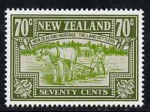 New Zealand 1988 Ploughing 70c (from Heritage set 2nd issue) unmounted mint, SG 1507, stamps on ploughing, stamps on agriculture, stamps on farming, stamps on horses