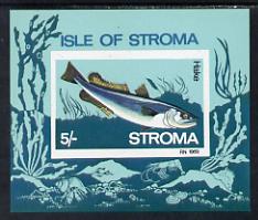 Stroma 1969 Fish 5s (Hake) imperf m/sheet unmounted mint, stamps on fish     marine-life