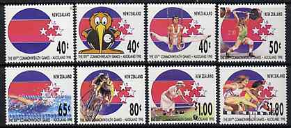 New Zealand 1989 14th Commonwealth Games set of 8 unmounted mint, SG 1530-37, stamps on sport, stamps on gymnastics, stamps on weightlifting, stamps on swimming, stamps on bicycles, stamps on bowls, stamps on hurdles, stamps on  gym , stamps on gymnastics, stamps on 