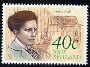 New Zealand 1990 Grace Neill 40c (Social Reformer & Hospital) from Heritage set 5th issue unmounted mint, SG 1548, stamps on medical, stamps on personalities, stamps on women