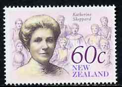 New Zealand 1990 Katherine Sheppard 60c (Suffragette) from Heritage set 5th issue unmounted mint, SG 1550, stamps on , stamps on  stamps on women, stamps on personalities, stamps on  stamps on human rights