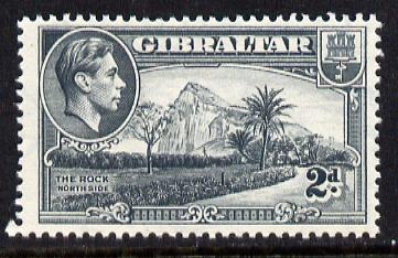 Gibraltar 1938-51 KG6 2d grey P13 watermark sideways unmounted mint SG124b, stamps on , stamps on  kg6 , stamps on 