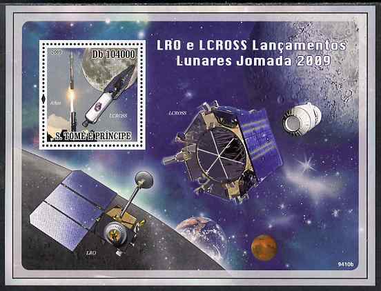 St Thomas & Prince Islands 2009 Space perf s/sheet unmounted mint, stamps on , stamps on  stamps on space, stamps on  stamps on rockets, stamps on  stamps on apollo, stamps on  stamps on 